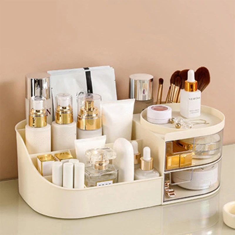 Beauty Makeup Desk - Large Capacity Cosmetic Storage Box with