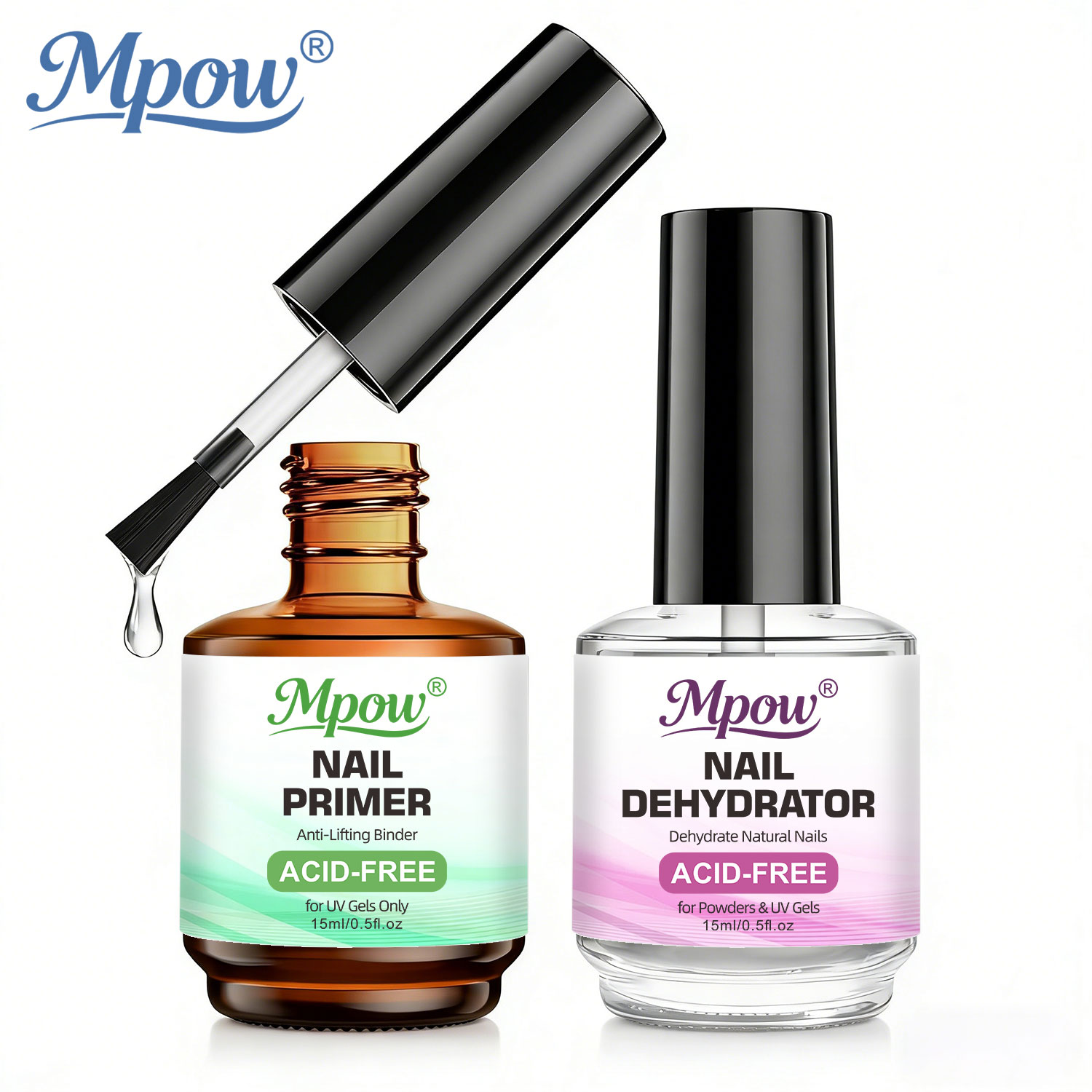 Nail Dehydrator Primer - Mpow 1/2pcs 15ml Nail Dehydrator &