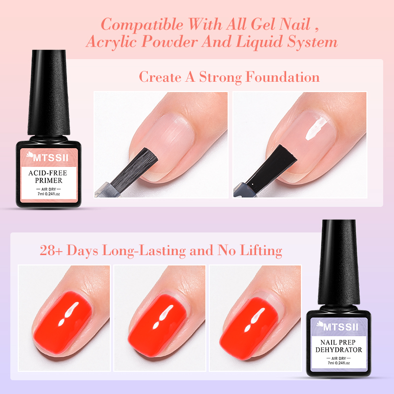 5PCS Nail Gel Set Complete Kit - Nail Dehydrator Primer recension och pris