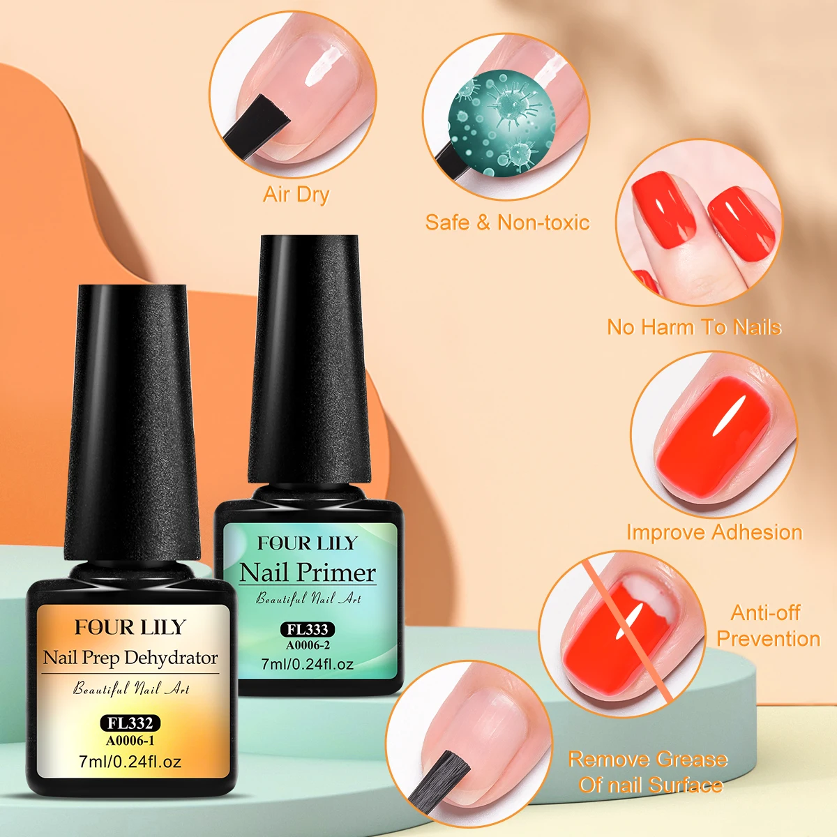6pcs Complete Nail Care Set -  - Nail Dehydrator Primer recension och pris