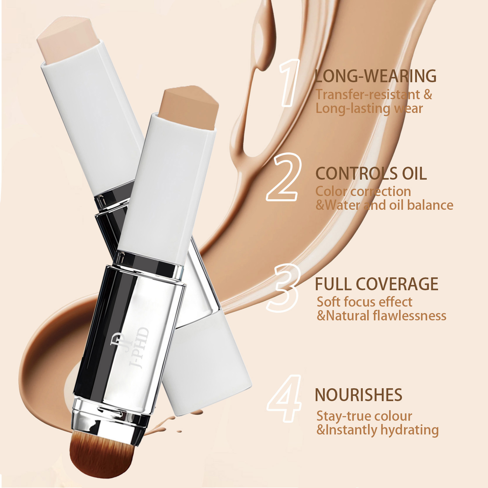 Two-in-one Brush Head Foundati - J Beauty Makeup recension och pris