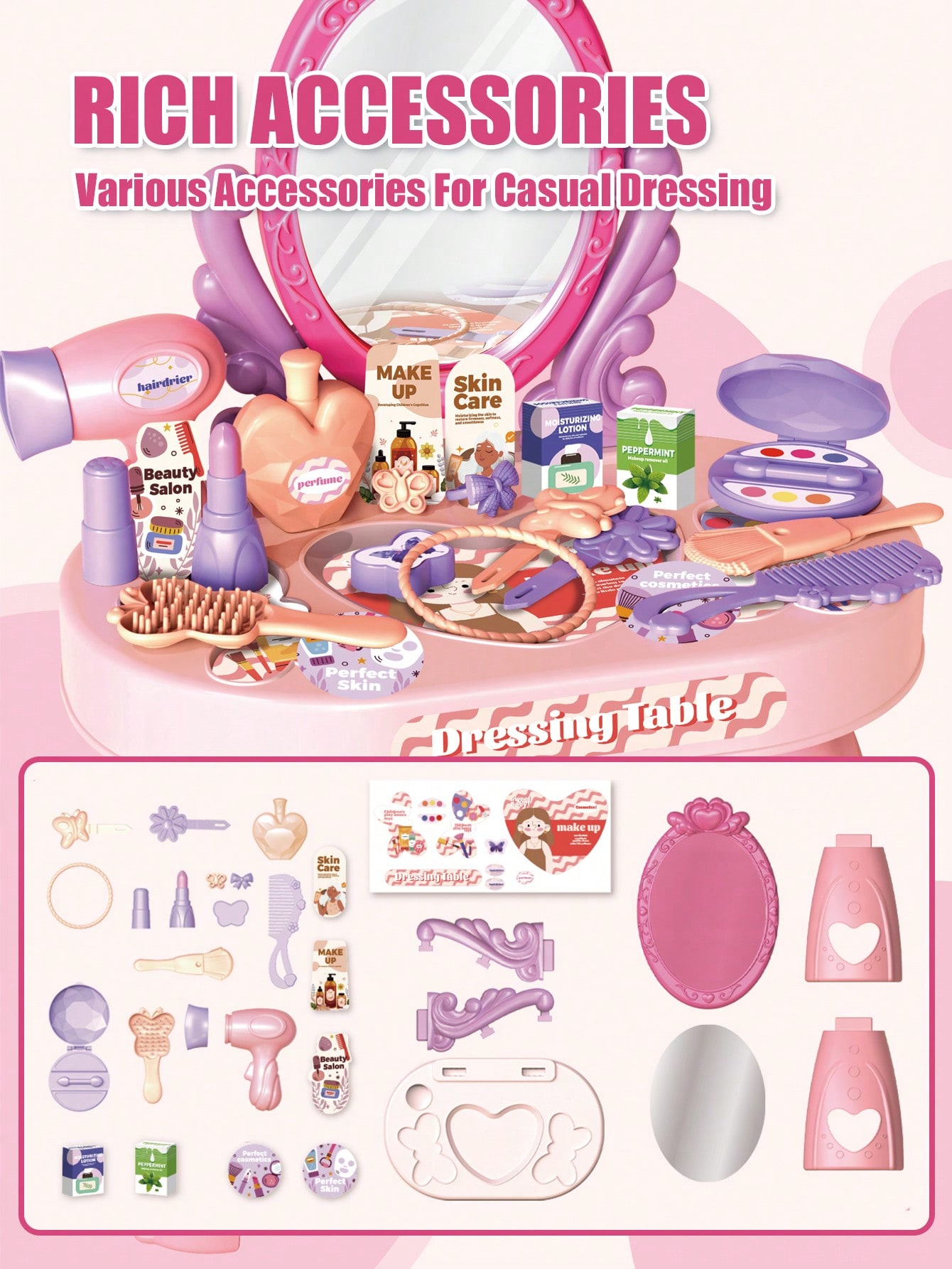 Kids Princess Vanity Dressing  - Beauty Makeup Desk recension och pris