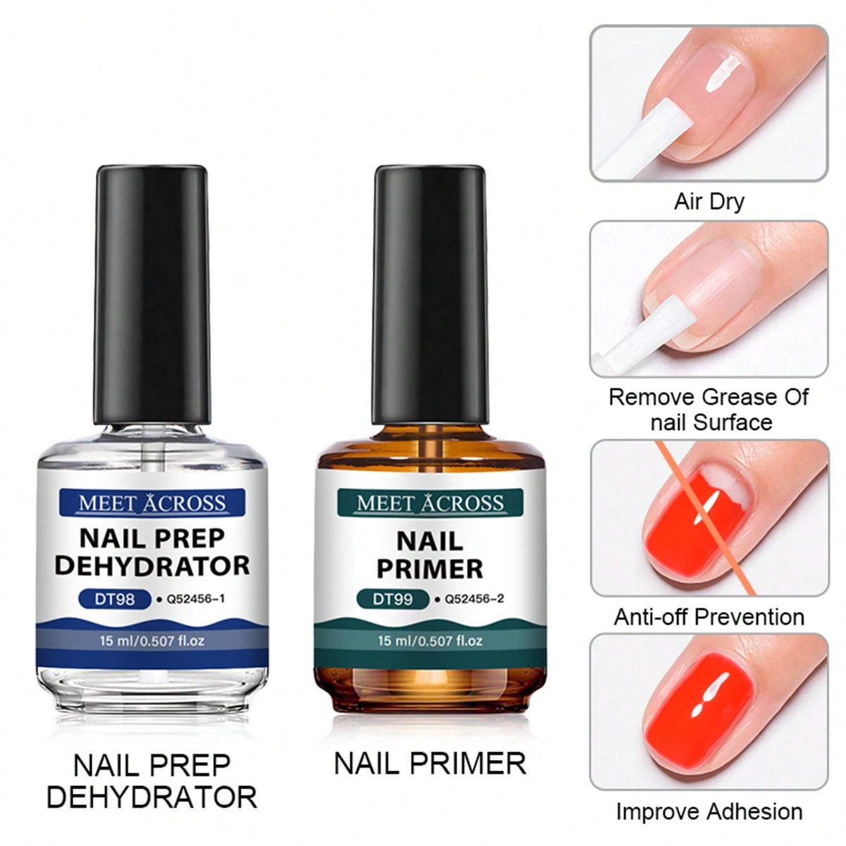 2pcs 15ml Nail Primer & Nail P - Nail Dehydrator Primer recension och pris