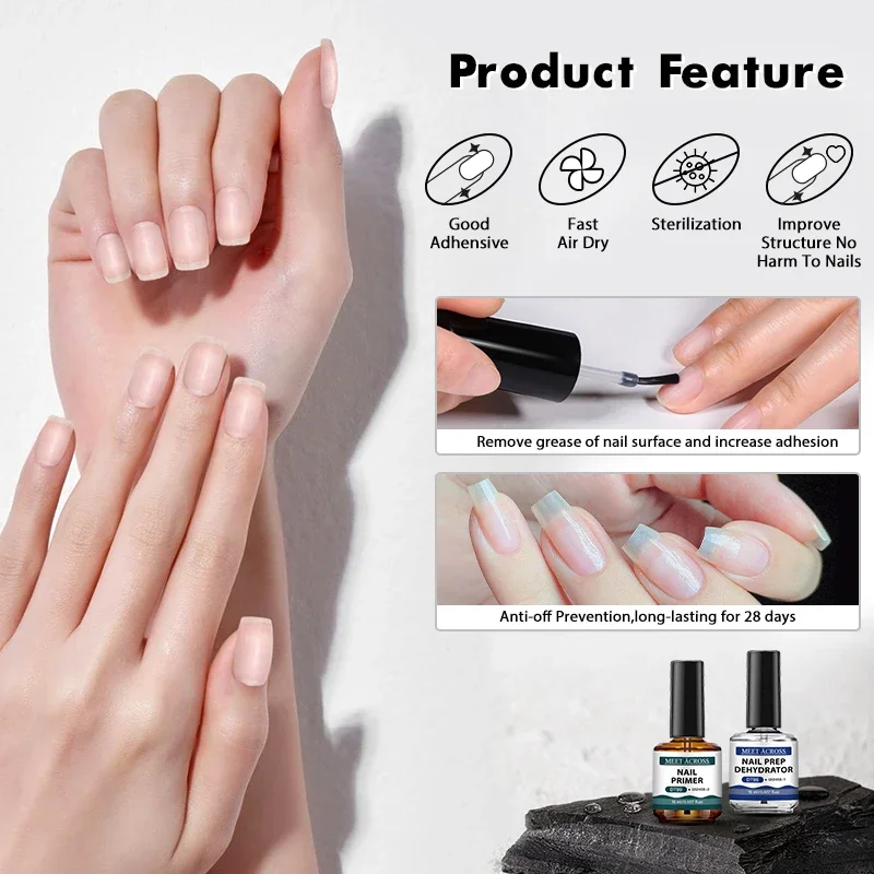 2pcs 15ml Nail Primer & Nail P - Nail Dehydrator Primer recension och pris