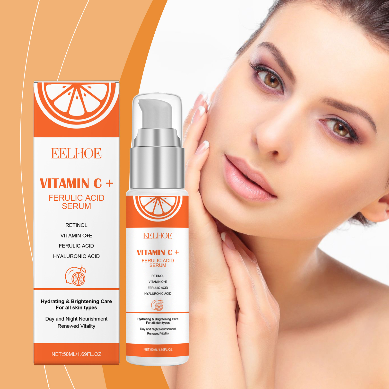 EELHOE Vitamin C E Ferulic Aci - The Ordinary Serum Hyaluronic Acid recension och pris
