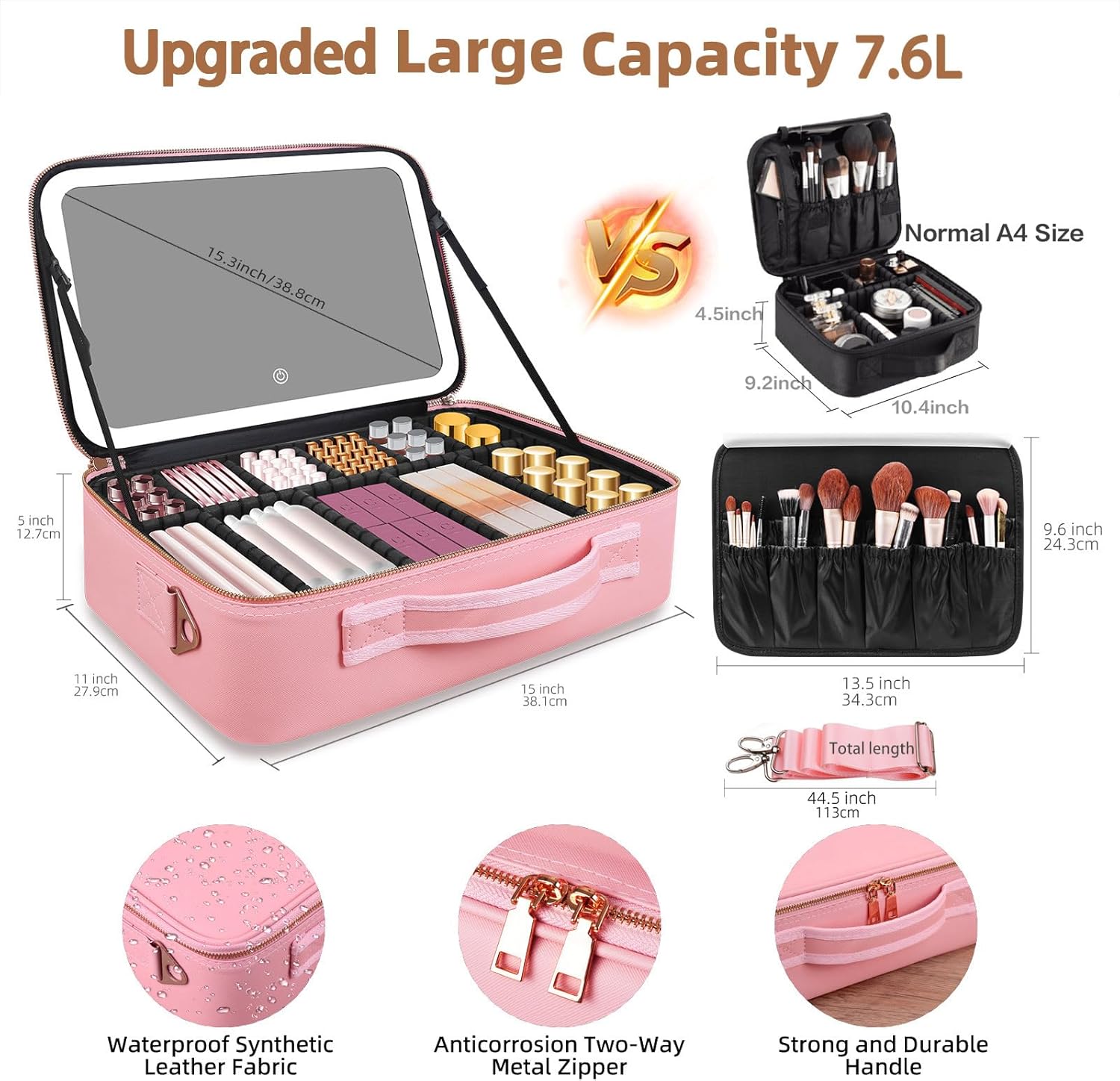 Large Capacity Makeup Bag 15'' - Beauty Makeup Women recension och pris